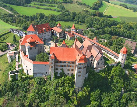 Luftaufnahme von Schloss Harburg