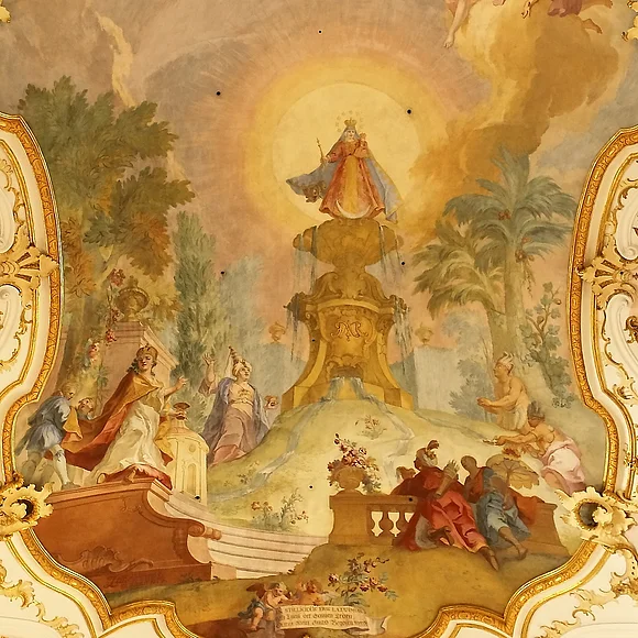 Deckenfresko in der Wallfahrtsbasilika Maria Brünnlein