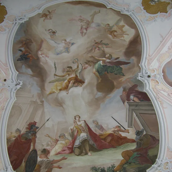 Ein Deckenfresko von J.B. Enderle in der Pfarrkirche St. Margaretha
