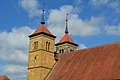Ehemalige Klosterkirche Auhausen: Türme von Südosten Ehemalige Klosterkirche Auhausen: Türme von Südosten
