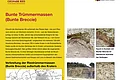 Geopark Infostelle Monheim Informationstafel über bunte Trümmermassen im Geopark Ries mit Informations-Text, Karten und Fotos von Gesteinsformationen.
