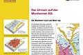 Geopark Infostelle Monheim Informationstafel über den Urmain auf der Monheimer Alb mit Text, Karten und Diagrammen zur geologischen Geschichte und Trinkwasserversorgung.