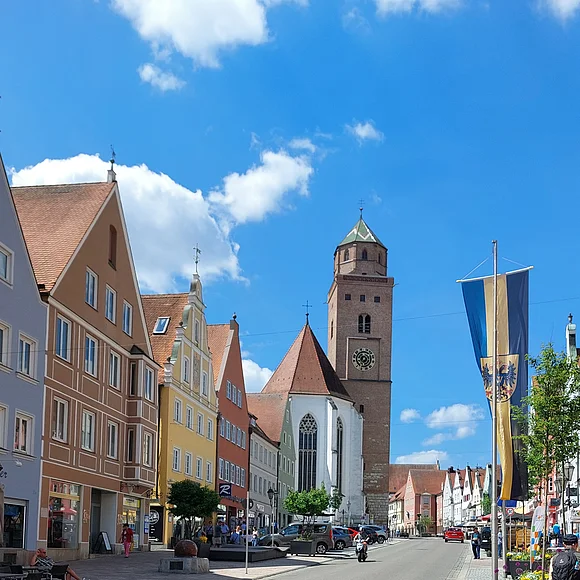 Donauwörth - Reichsstraße mit Liebfrauenmünster Donauwörth - Reichsstraße mit Liebfrauenmünster