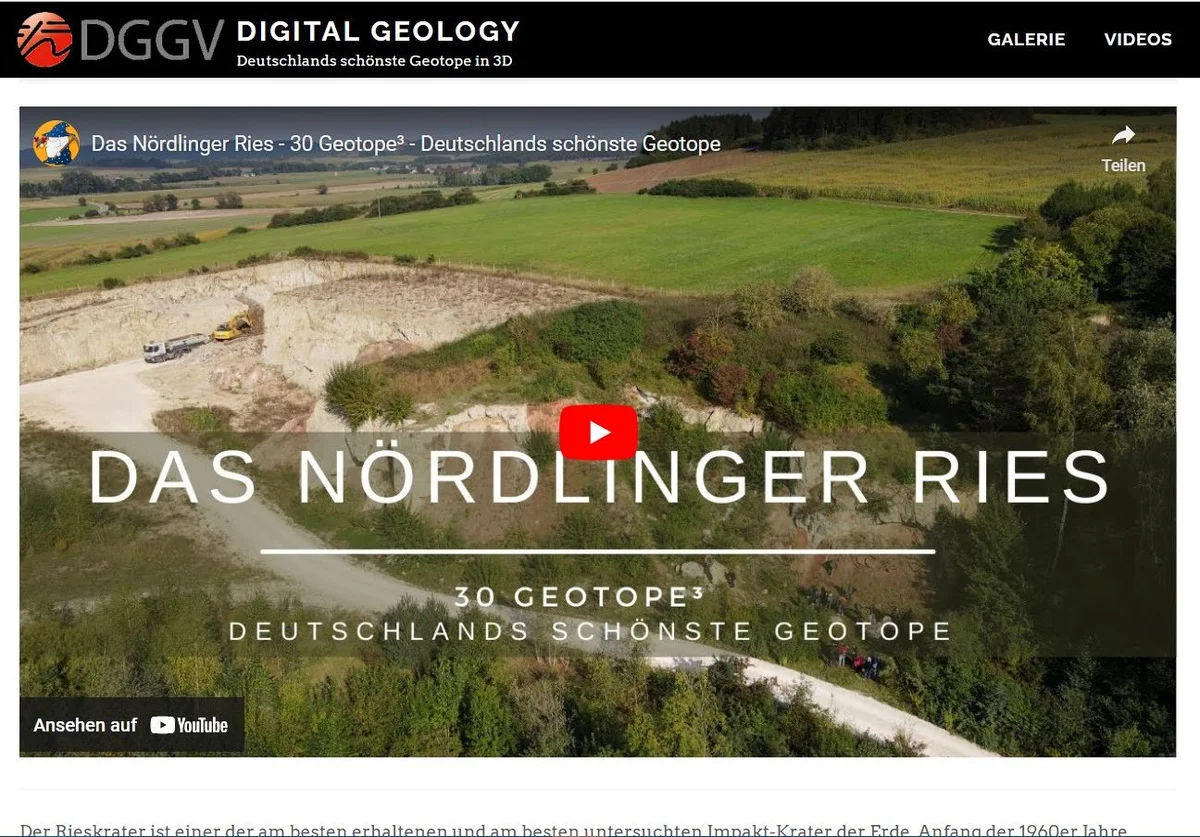 Screenshot eines Videos über das Nördlingen Ries von der DGGV.