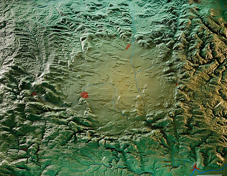 Model of Ries Crater, scale 3.7 (Ries Crater Museum Nördlingen)