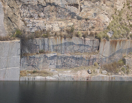 Quarry at Leeukop hill (impact rock) in Vredefort crater, South Africa, 2.02 billion years old