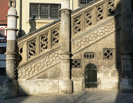 Outdoor staircase of Nördlingen’s city hall