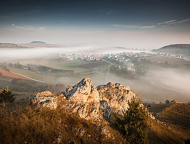 Rollenbergfelsen, Nebellandschaft